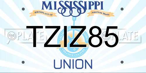 TZIZ85 Mississippi License Plate