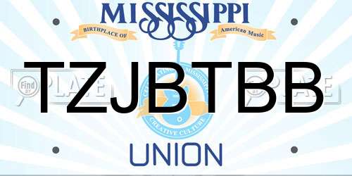 TZJBTBB Mississippi License Plate