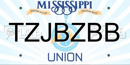 TZJBZBB Mississippi License Plate