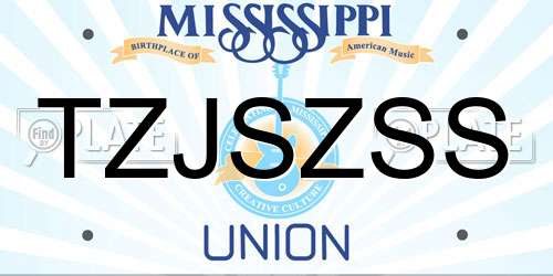TZJSZSS Mississippi License Plate