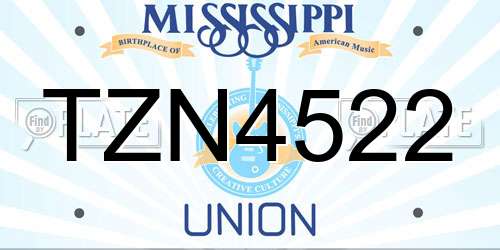 TZN4522 Mississippi License Plate