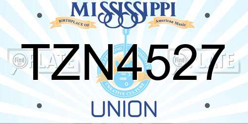 TZN4527 Mississippi License Plate