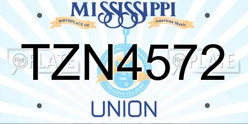 TZN4572 Mississippi License Plate