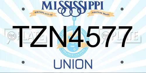TZN4577 Mississippi License Plate