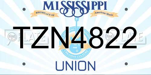 TZN4822 Mississippi License Plate