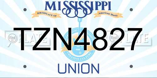 TZN4827 Mississippi License Plate