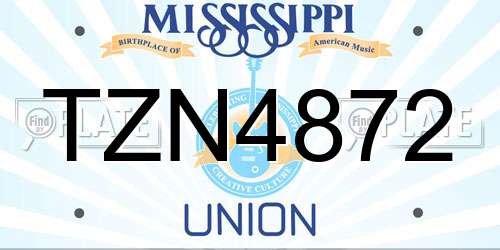 TZN4872 Mississippi License Plate