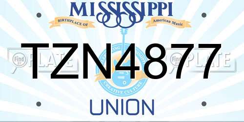 TZN4877 Mississippi License Plate