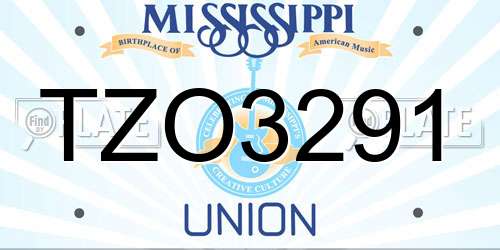 TZO3291 Mississippi License Plate
