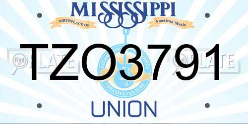 TZO3791 Mississippi License Plate