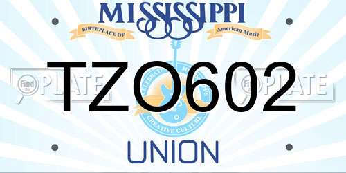 TZO602 Mississippi License Plate