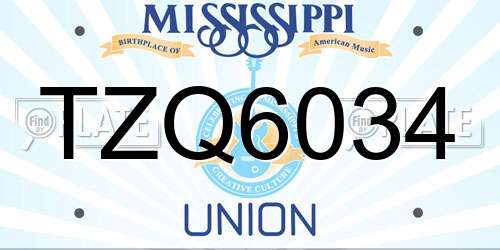 TZQ6034 Mississippi License Plate
