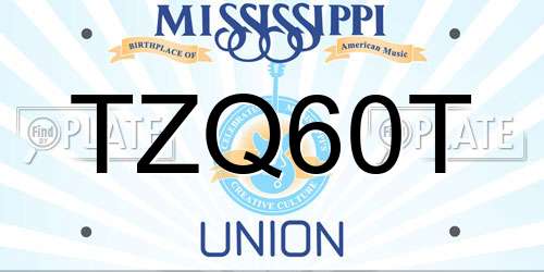 TZQ60T Mississippi License Plate