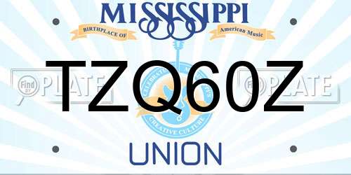 TZQ60Z Mississippi License Plate