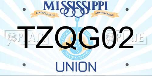 TZQG02 Mississippi License Plate