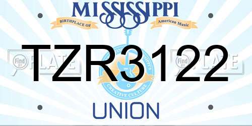 TZR3122 Mississippi License Plate