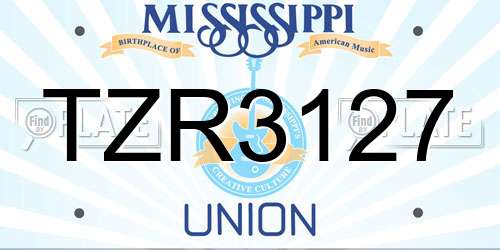 TZR3127 Mississippi License Plate