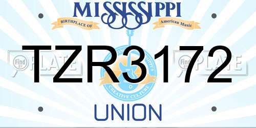 TZR3172 Mississippi License Plate