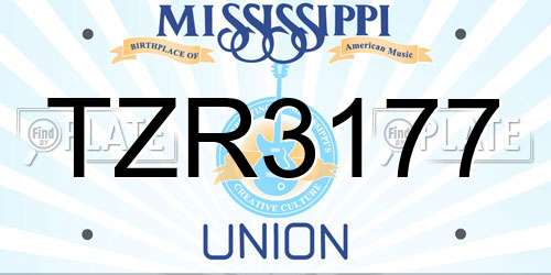 TZR3177 Mississippi License Plate