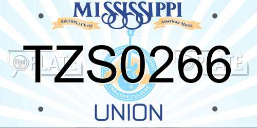 TZS0266 Mississippi License Plate