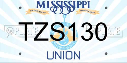 TZS130 Mississippi License Plate