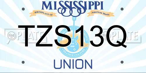 TZS13Q Mississippi License Plate
