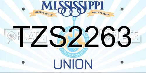 TZS2263 Mississippi License Plate