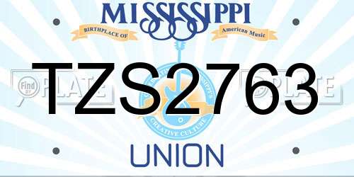 TZS2763 Mississippi License Plate