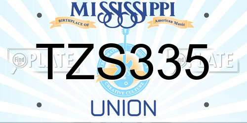 TZS335 Mississippi License Plate