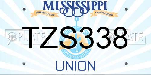TZS338 Mississippi License Plate