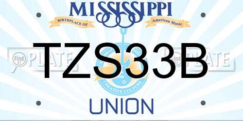 TZS33B Mississippi License Plate