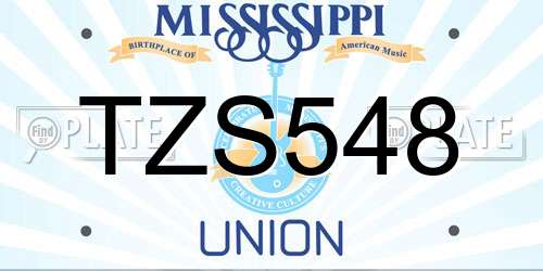 TZS548 Mississippi License Plate