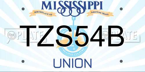 TZS54B Mississippi License Plate