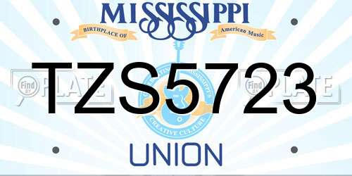 TZS5723 Mississippi License Plate