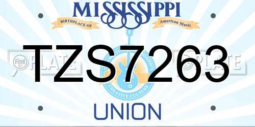 TZS7263 Mississippi License Plate