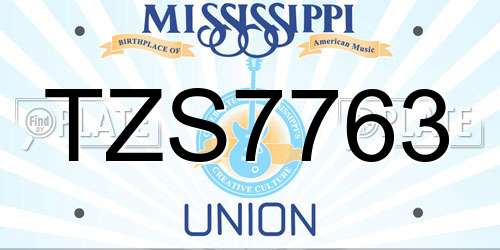 TZS7763 Mississippi License Plate