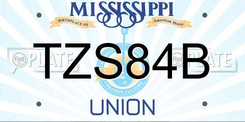 TZS84B Mississippi License Plate