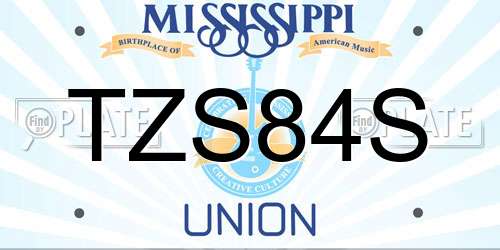 TZS84S Mississippi License Plate