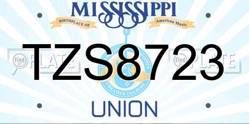 TZS8723 Mississippi License Plate