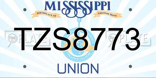 TZS8773 Mississippi License Plate