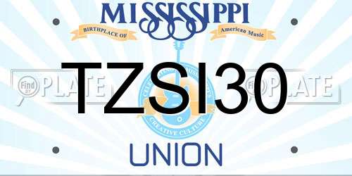 TZSI30 Mississippi License Plate