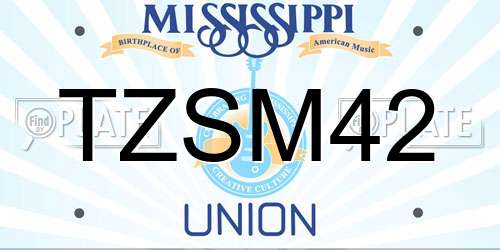TZSM42 Mississippi License Plate