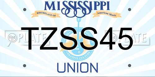 TZSS45 Mississippi License Plate
