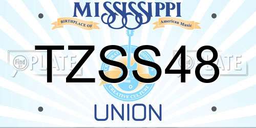 TZSS48 Mississippi License Plate