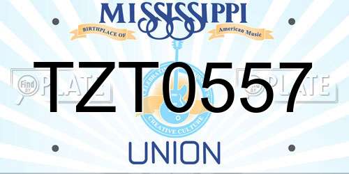 TZT0557 Mississippi License Plate