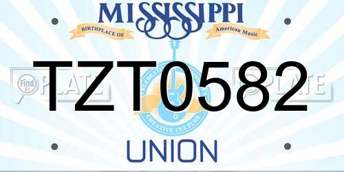 TZT0582 Mississippi License Plate