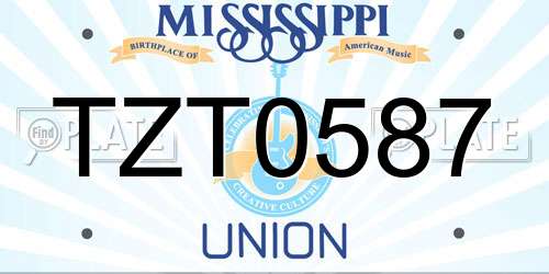 TZT0587 Mississippi License Plate