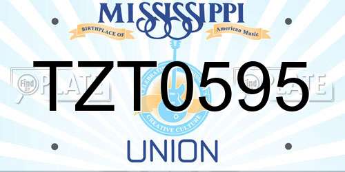 TZT0595 Mississippi License Plate
