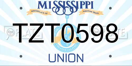 TZT0598 Mississippi License Plate