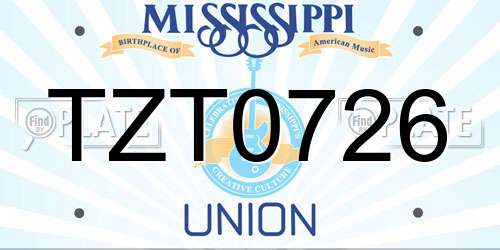 TZT0726 Mississippi License Plate